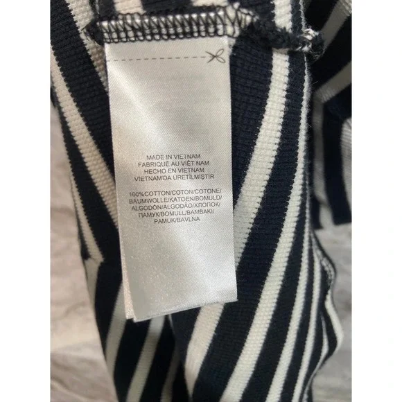 Lauren Ralph Lauren Striped Midi A-Line Dress Ribbed Crew Neck Short Sleeve XXS - Picture 8 of 11